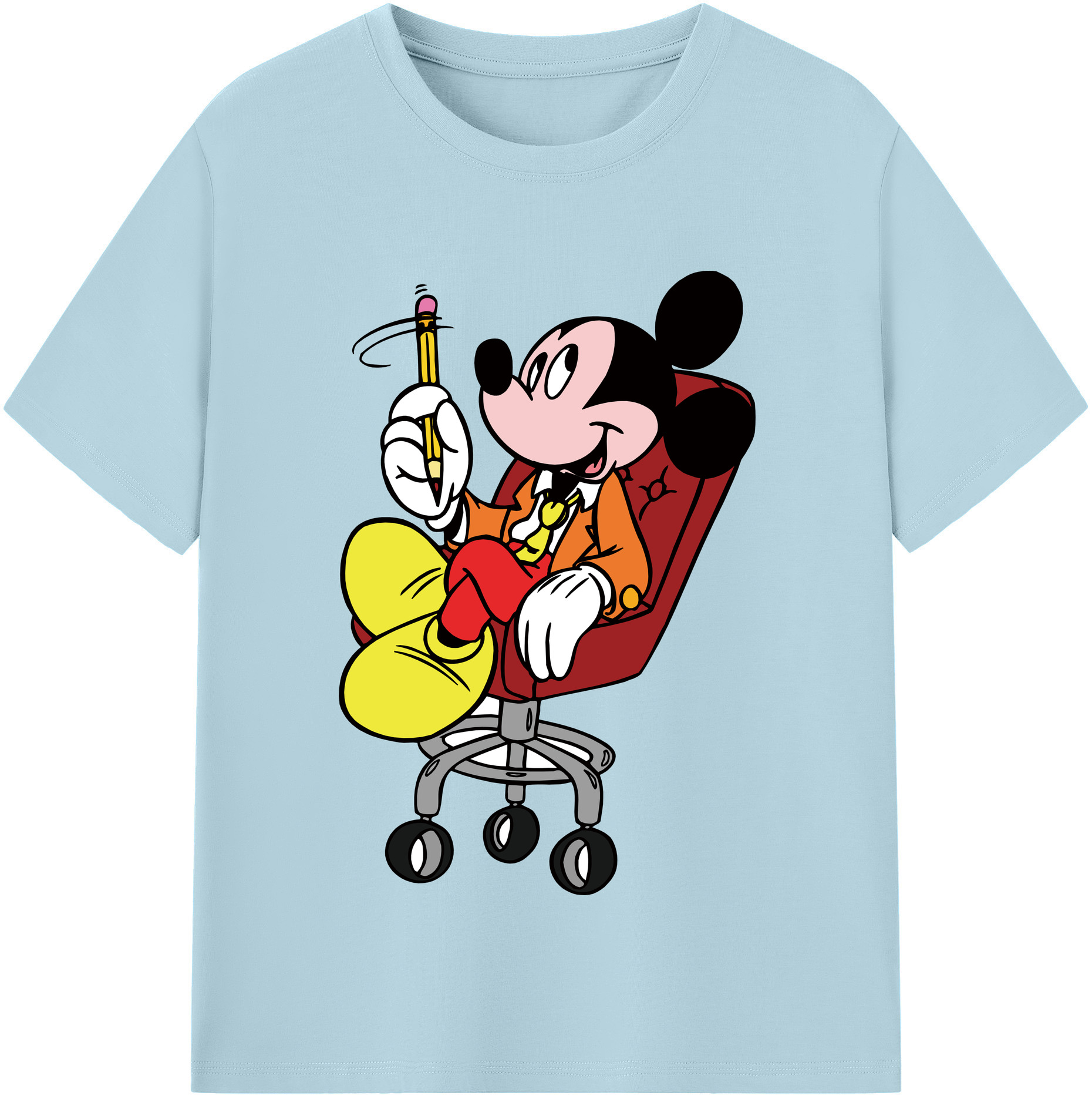（画像用） ミッキーマウス Mickey Mouse 綿100％半袖Tシャツ（フロントプリント）